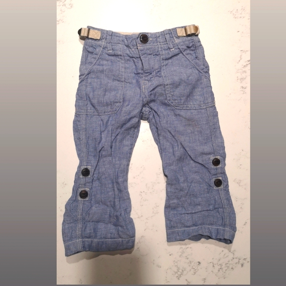 Gap Toddler 100% linen chambray roll up pant